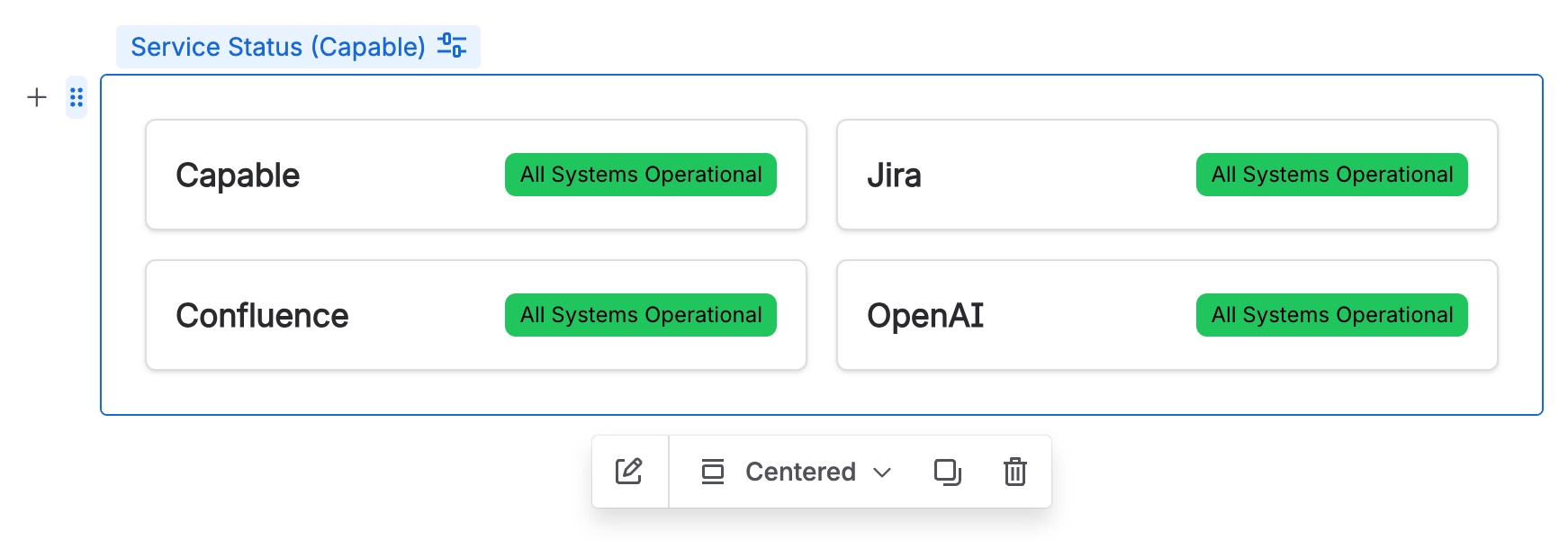 Confluence Service Status Macro