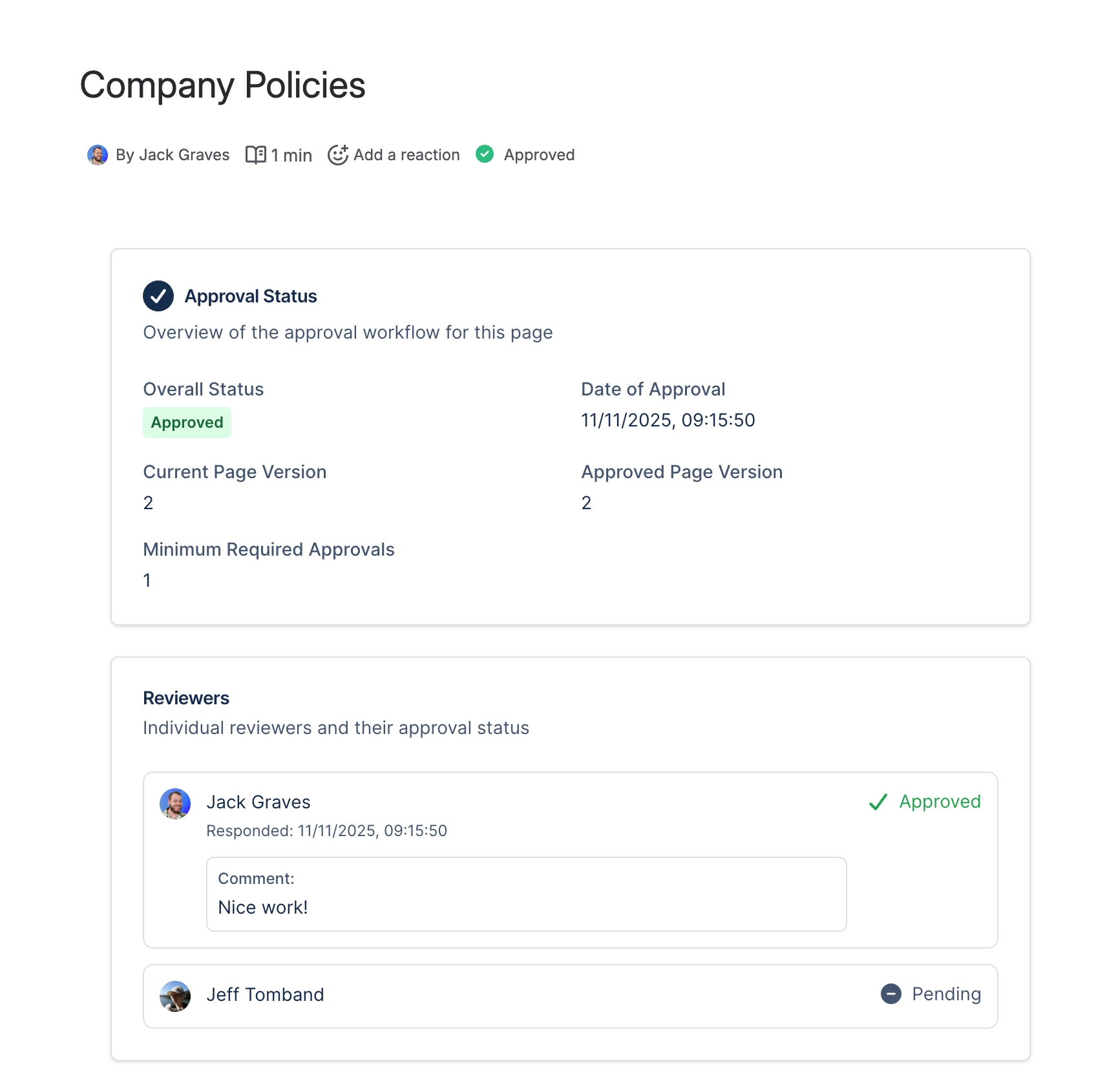Confluence Approval Macro