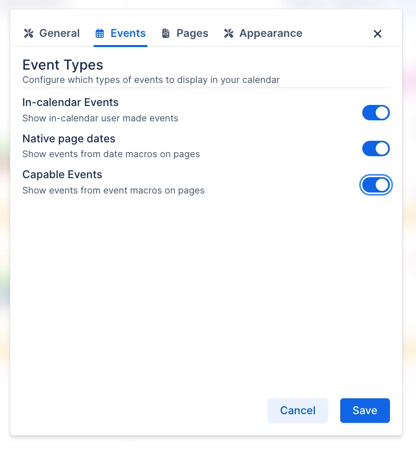 Change calendar settings