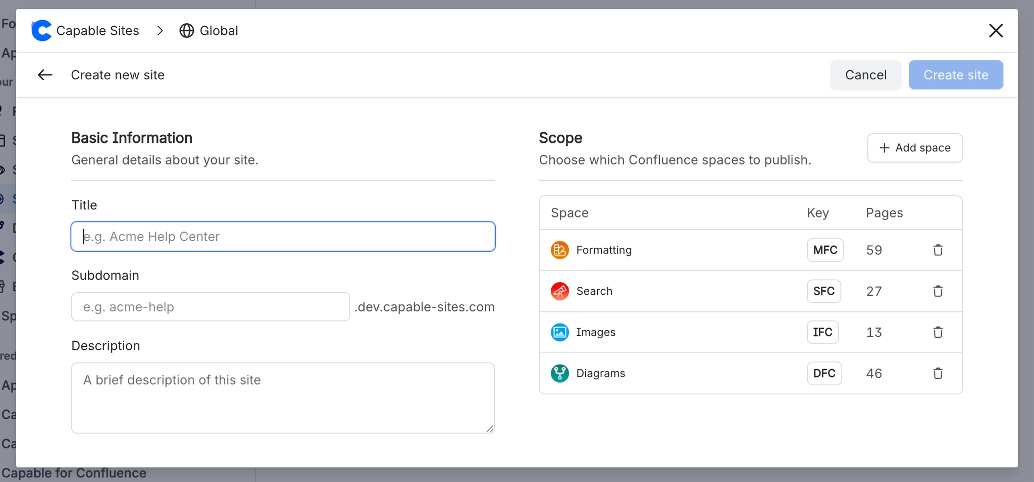 Create a Capable Site