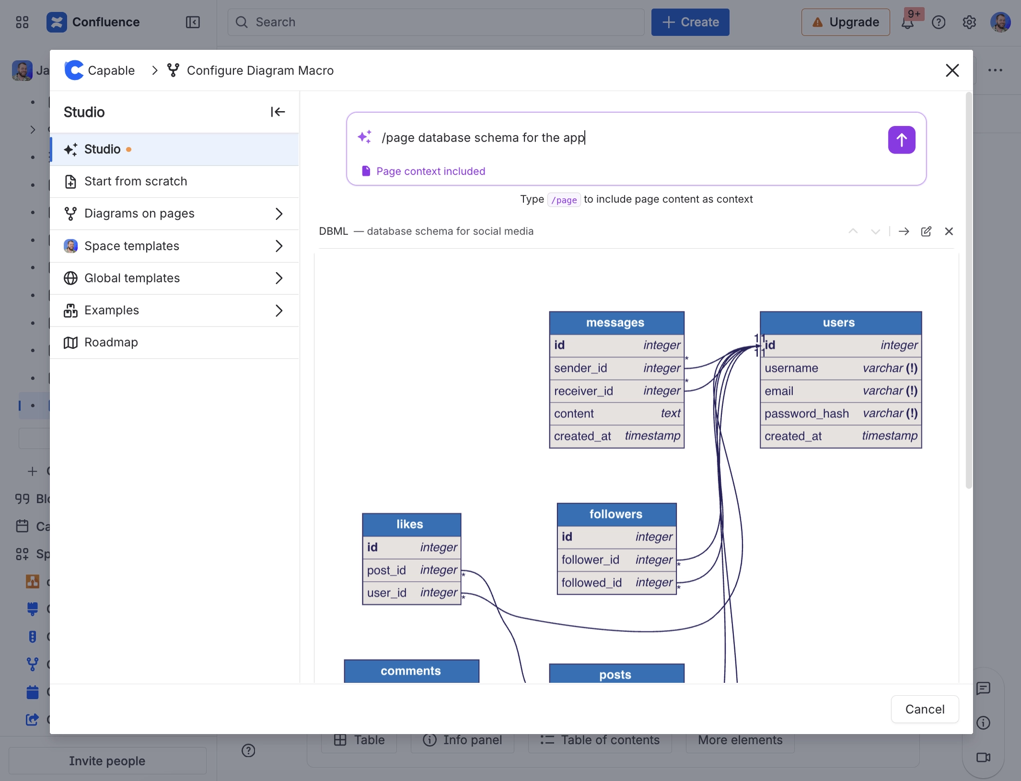 Capable Diagram Studio in Confluence