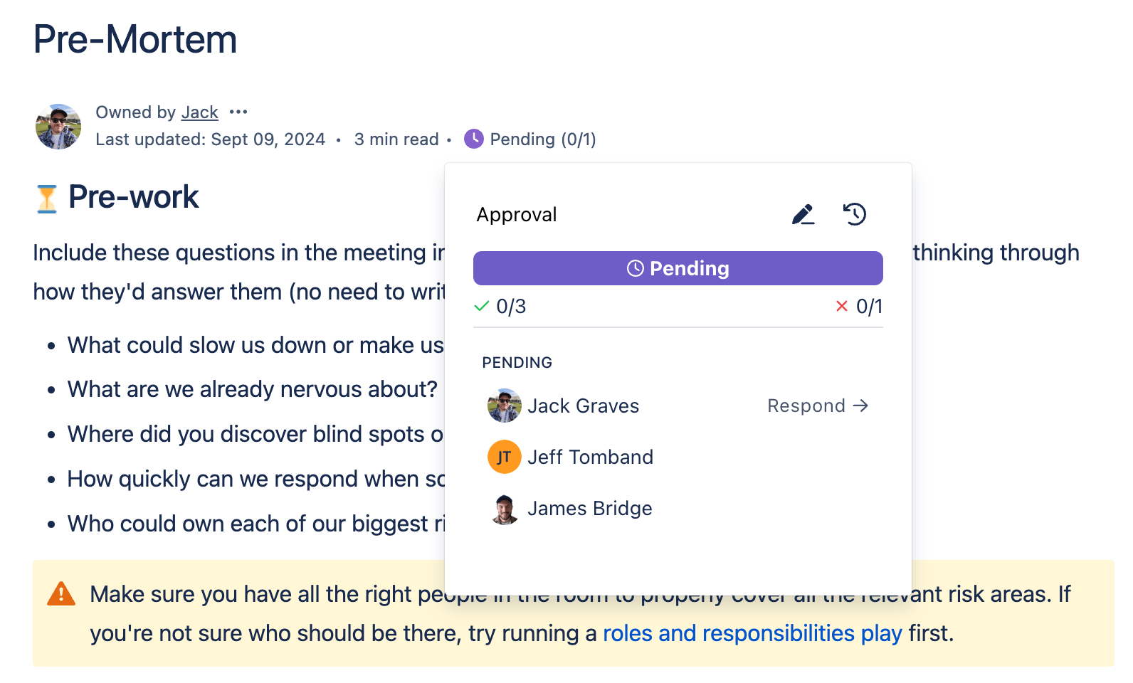 Click on Respond next to your name