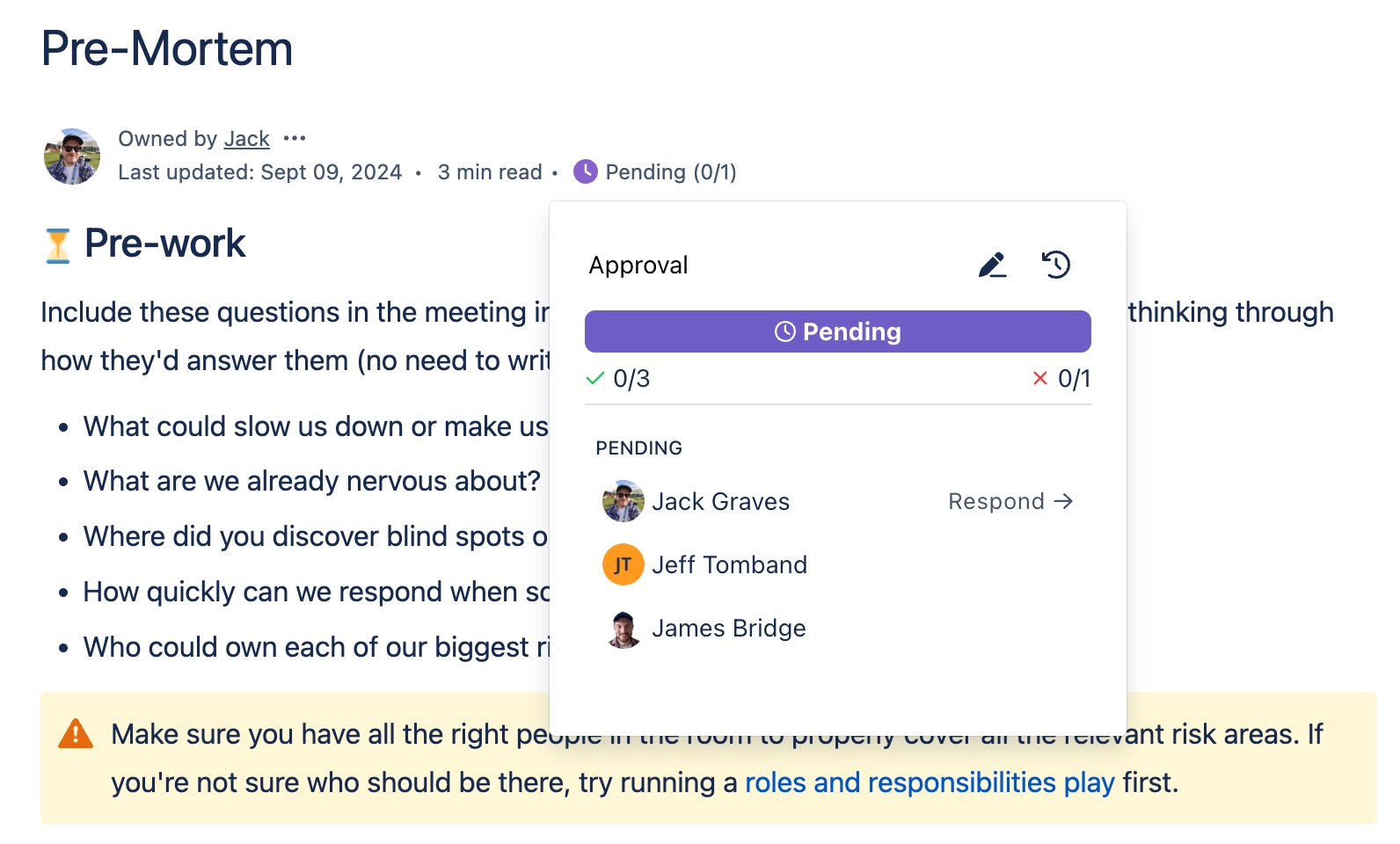 Click on Respond next to your name
