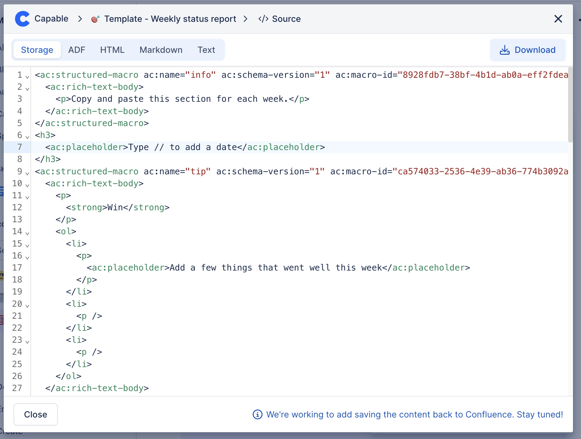 View Confluence Page Source