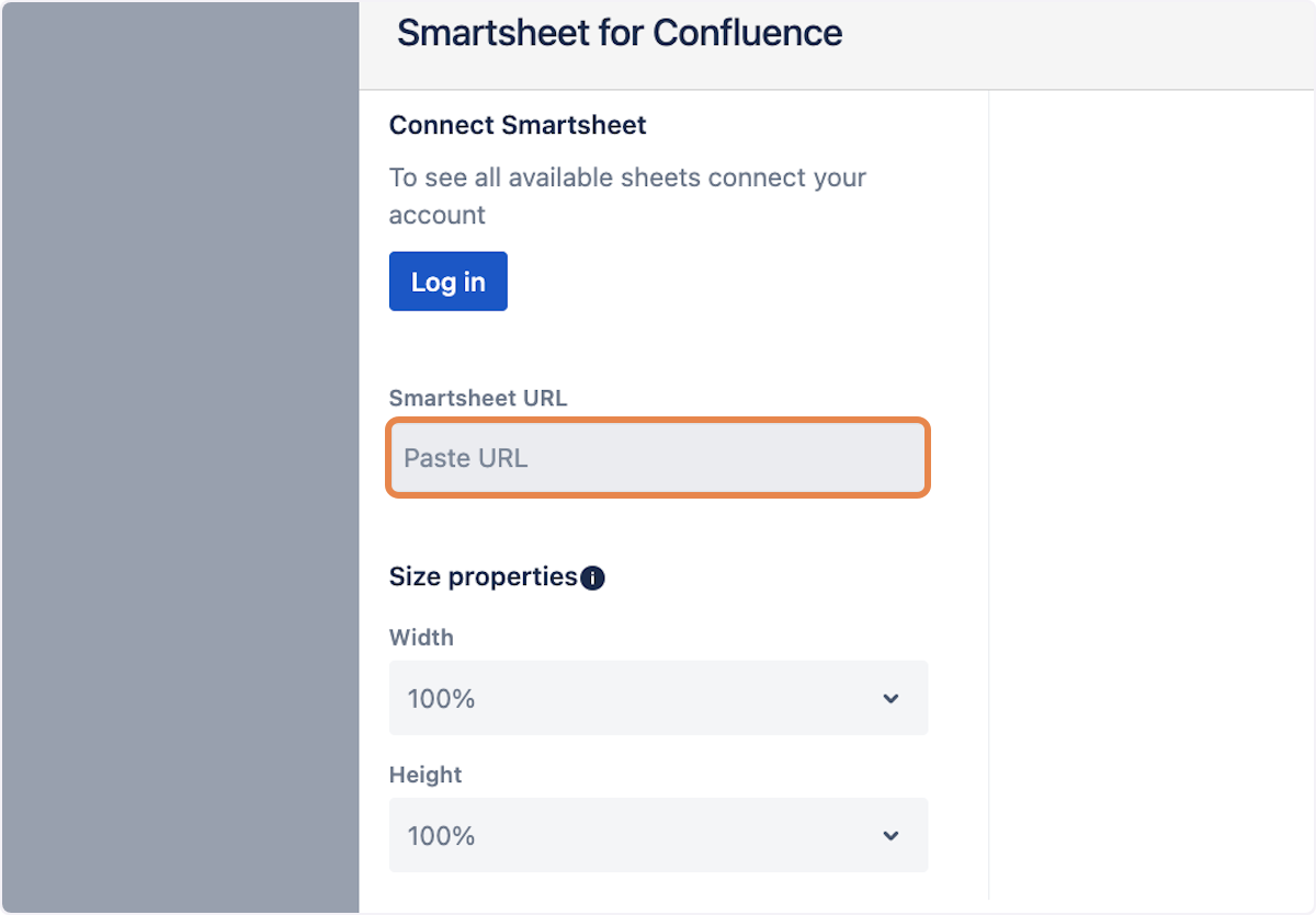 Click on Smartsheet URL
