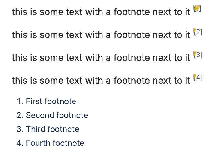 Footnotes macro in Confluence