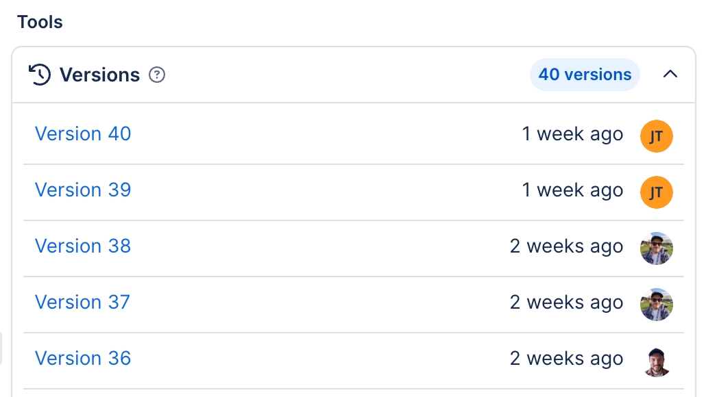 View page versions in Confluence
