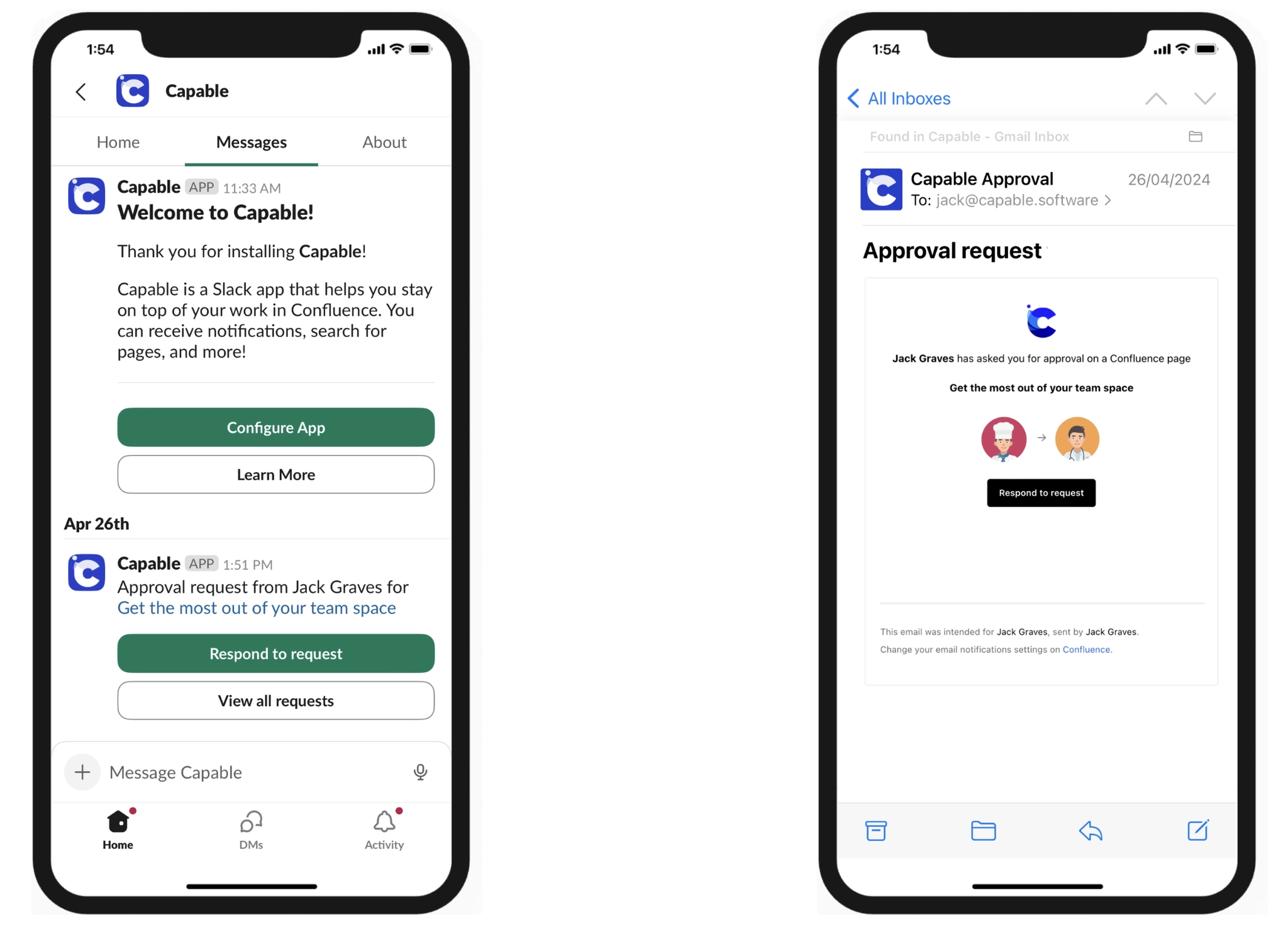 Slack and email notifications on mobile