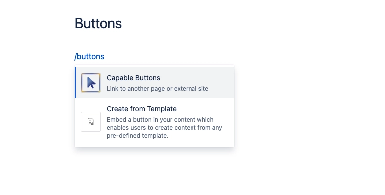 Insert buttons into Confluence pages