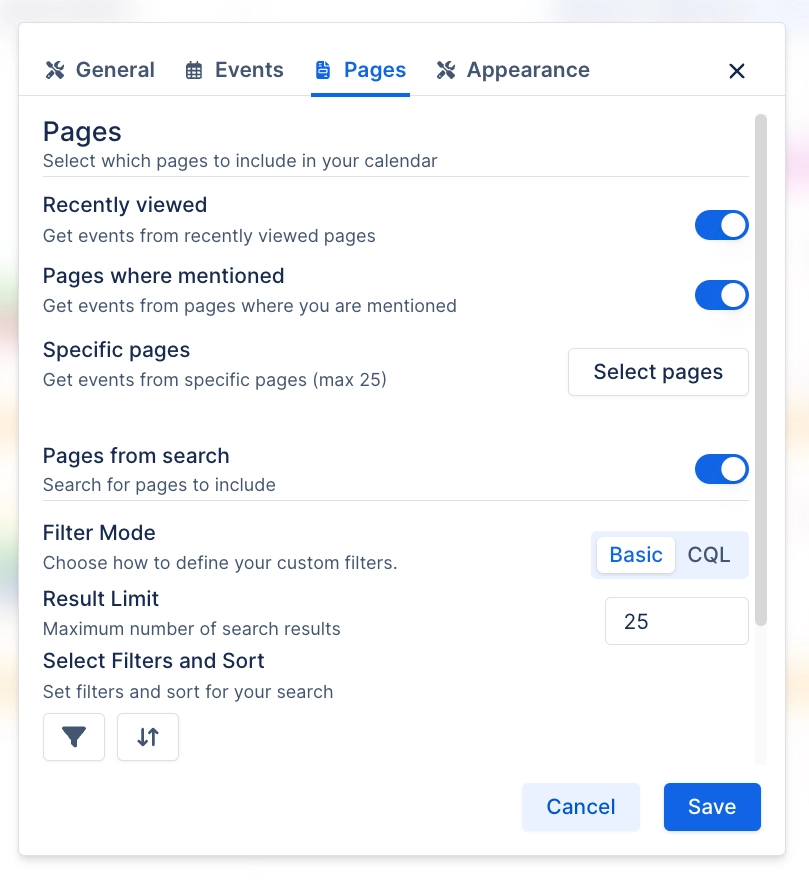 Change calendar scope