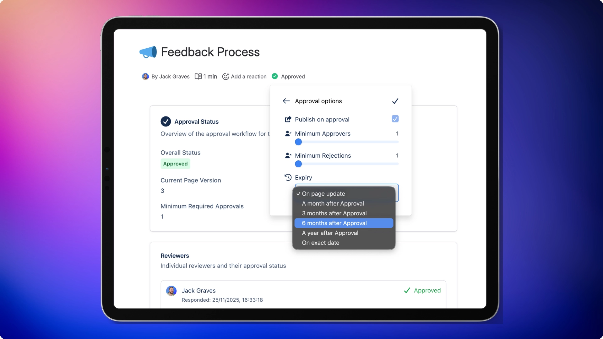 Confluence Page Expiry Options