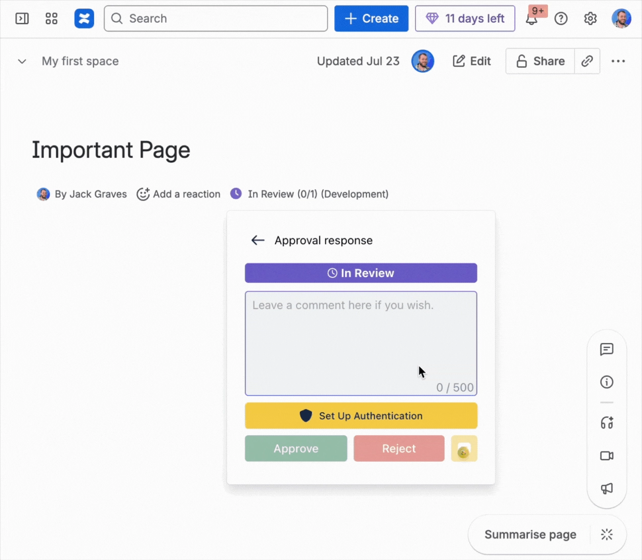 Set up 2FA Codes in Confluence