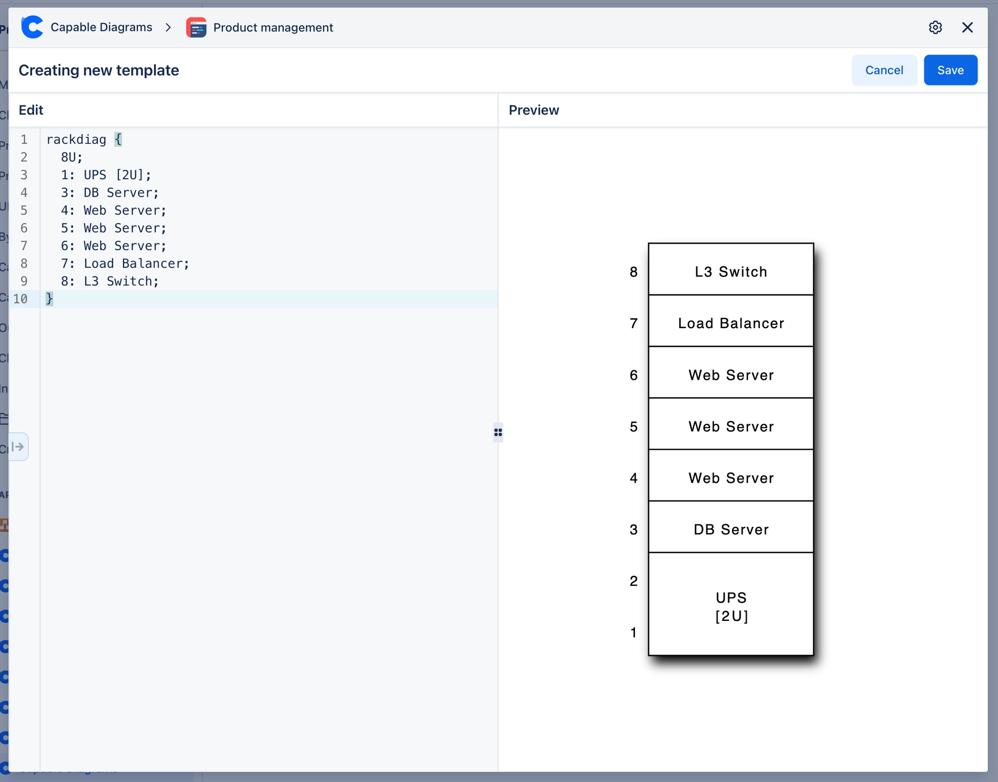 RackDiag in Confluence