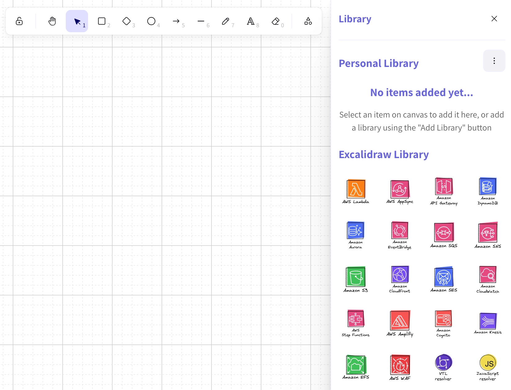 Use shape libraries in Excalidraw
