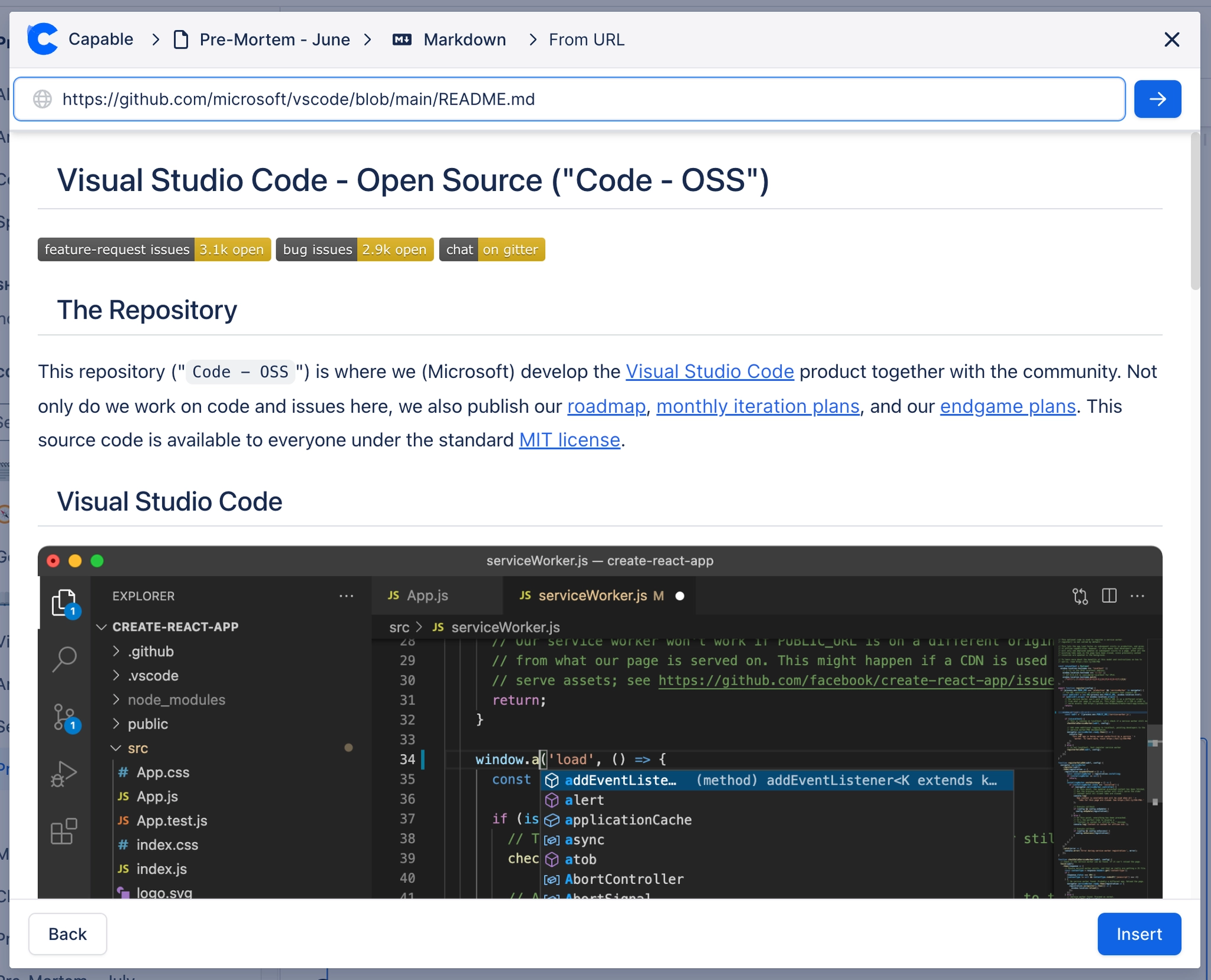 Embed Markdown from URL in Confluence