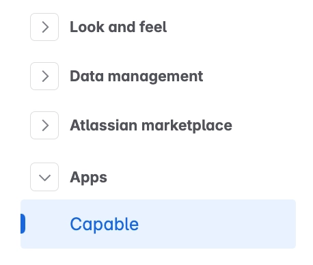 Confluence Apps Settings