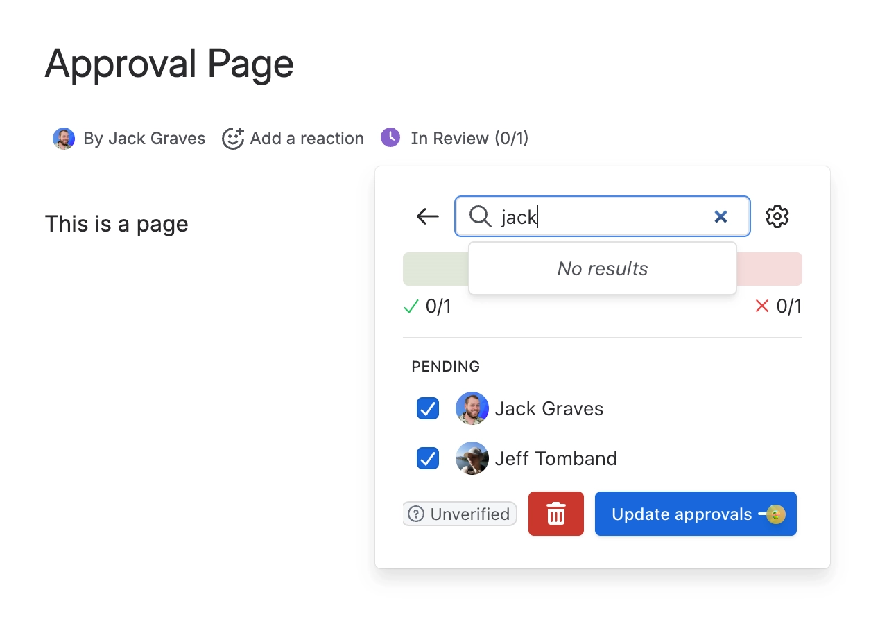 No results for user search