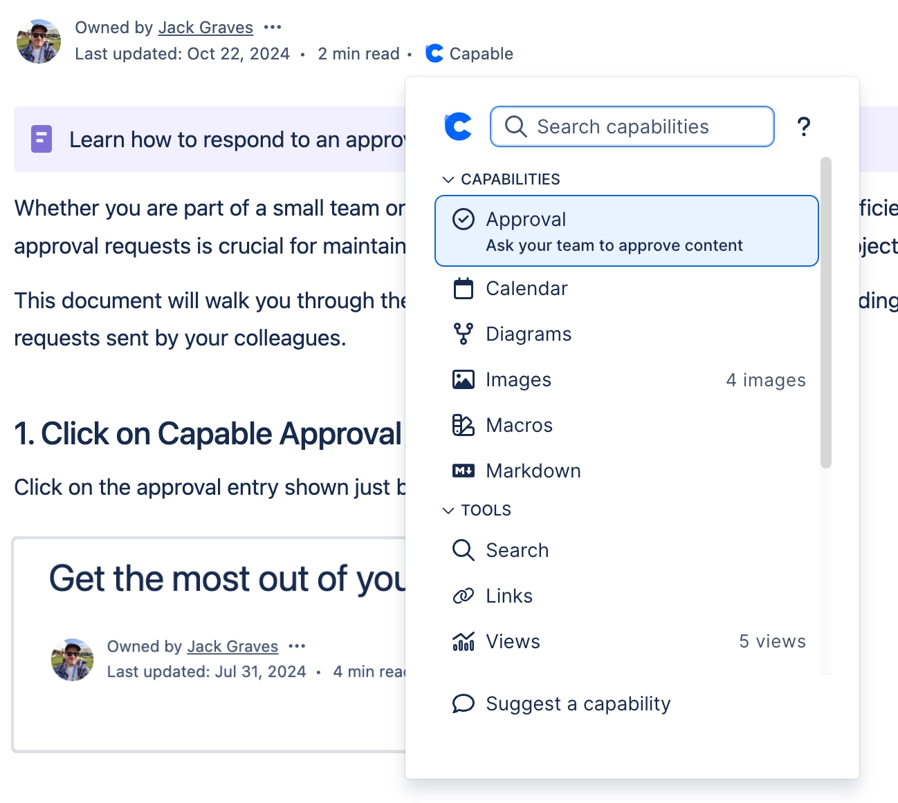 Capable Confluence Page Menu
