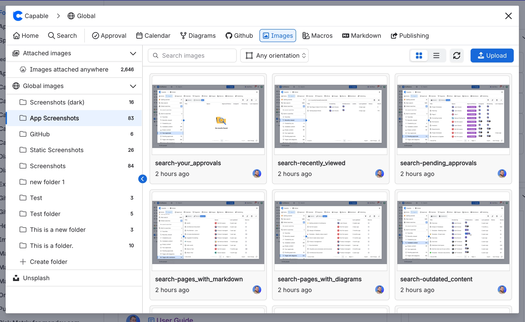 Browse your Confluence image library