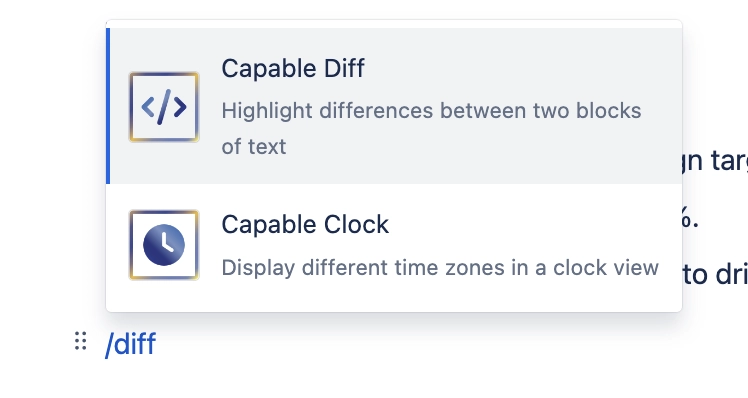 Insert Diff macro in Confluence