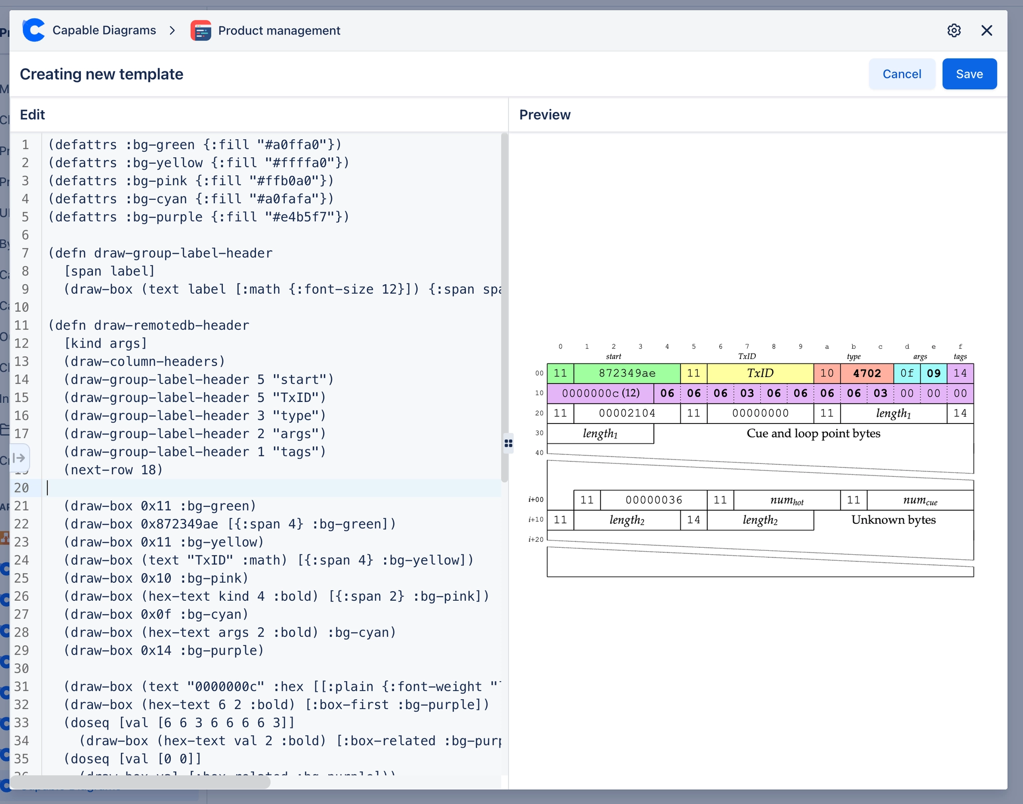 Bytefield Diagrams in Confluence