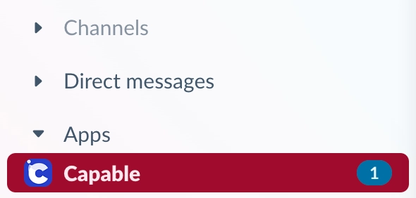 Capable App in Slack