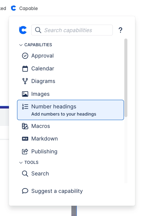 Number headings in Confluence