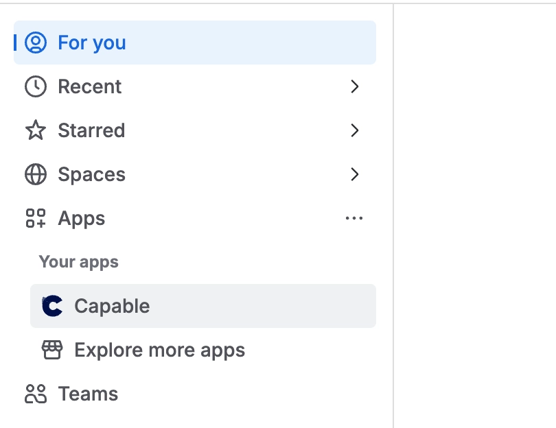 Open Capable from the Apps menu
